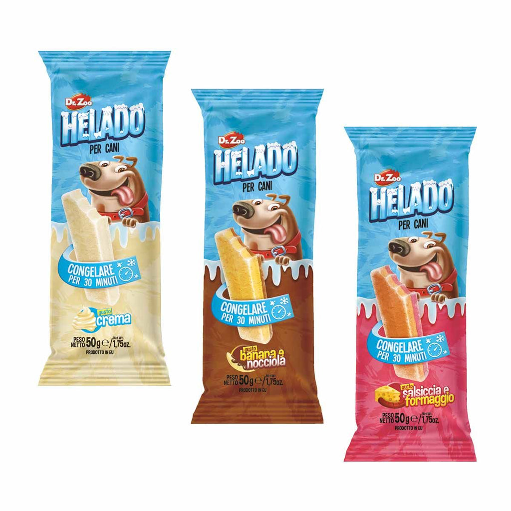 DR. ZOO Helado Snack Refrigerabile per Cani 50g – Gusti Assortiti