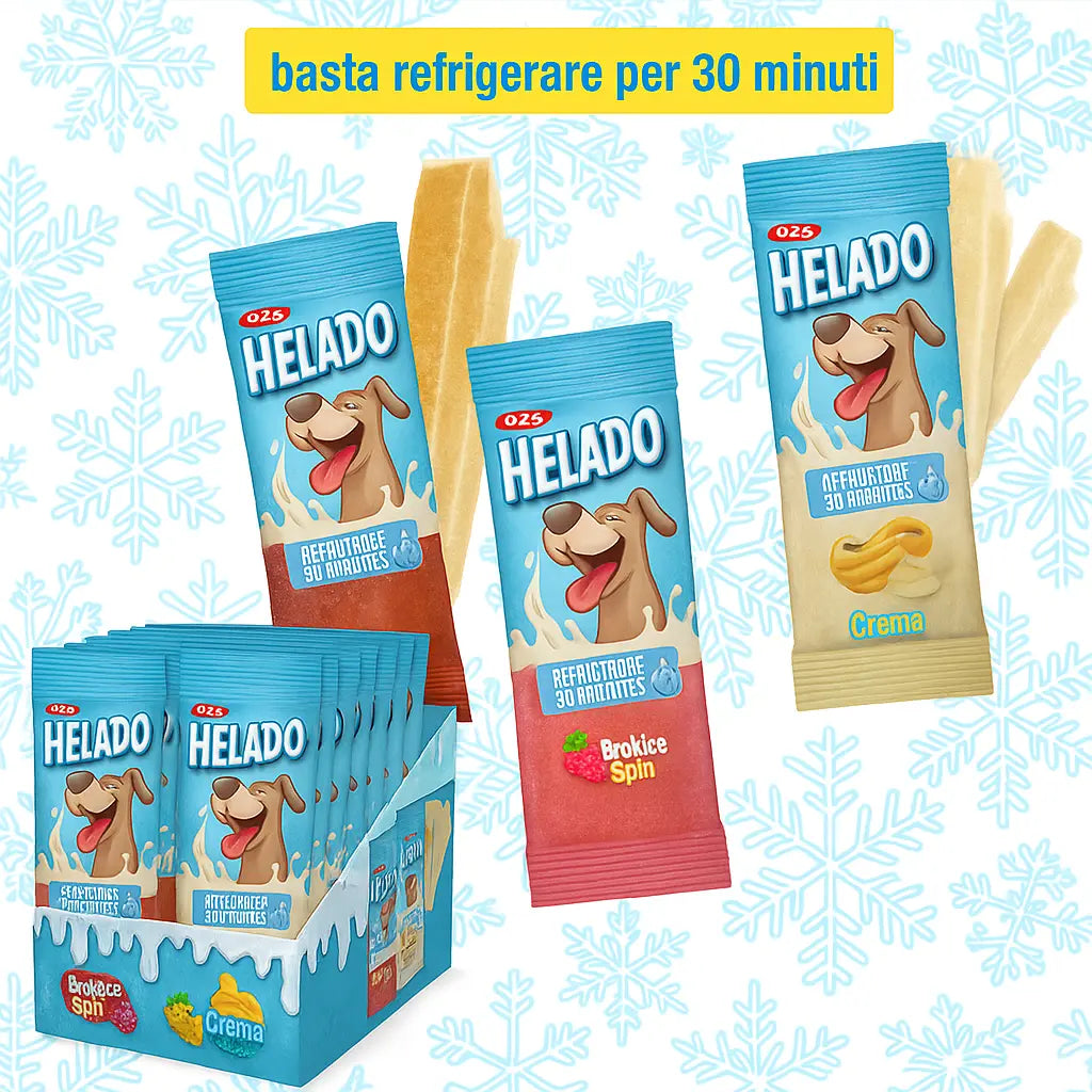 DR. ZOO Helado Snack Refrigerabile per Cani 50g – Gusti Assortiti