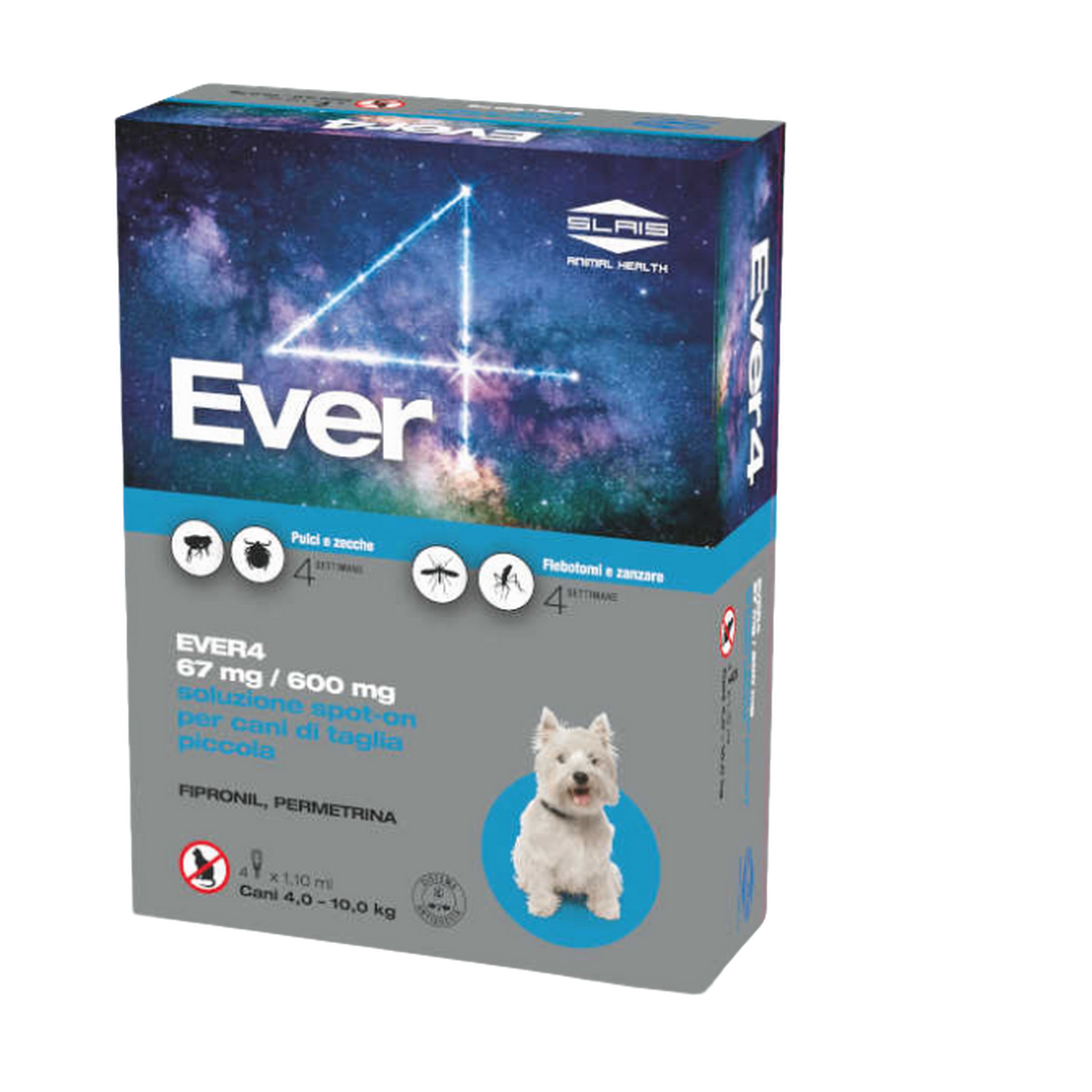 Antiparassitario per cani EVER4 Spot-On Cane S (4 – 10kg) – 4 Pipette