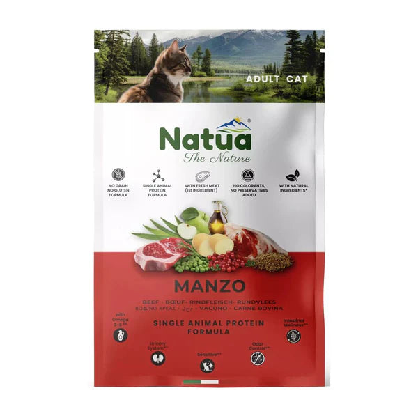 Natua Cat Adulto Manzo 350g – Crocchette Naturali Grain Free