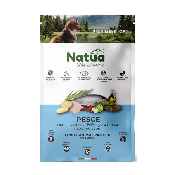 Natua Cat Sterilizzato Pesce 350g – Crocchette Naturali Grain Free