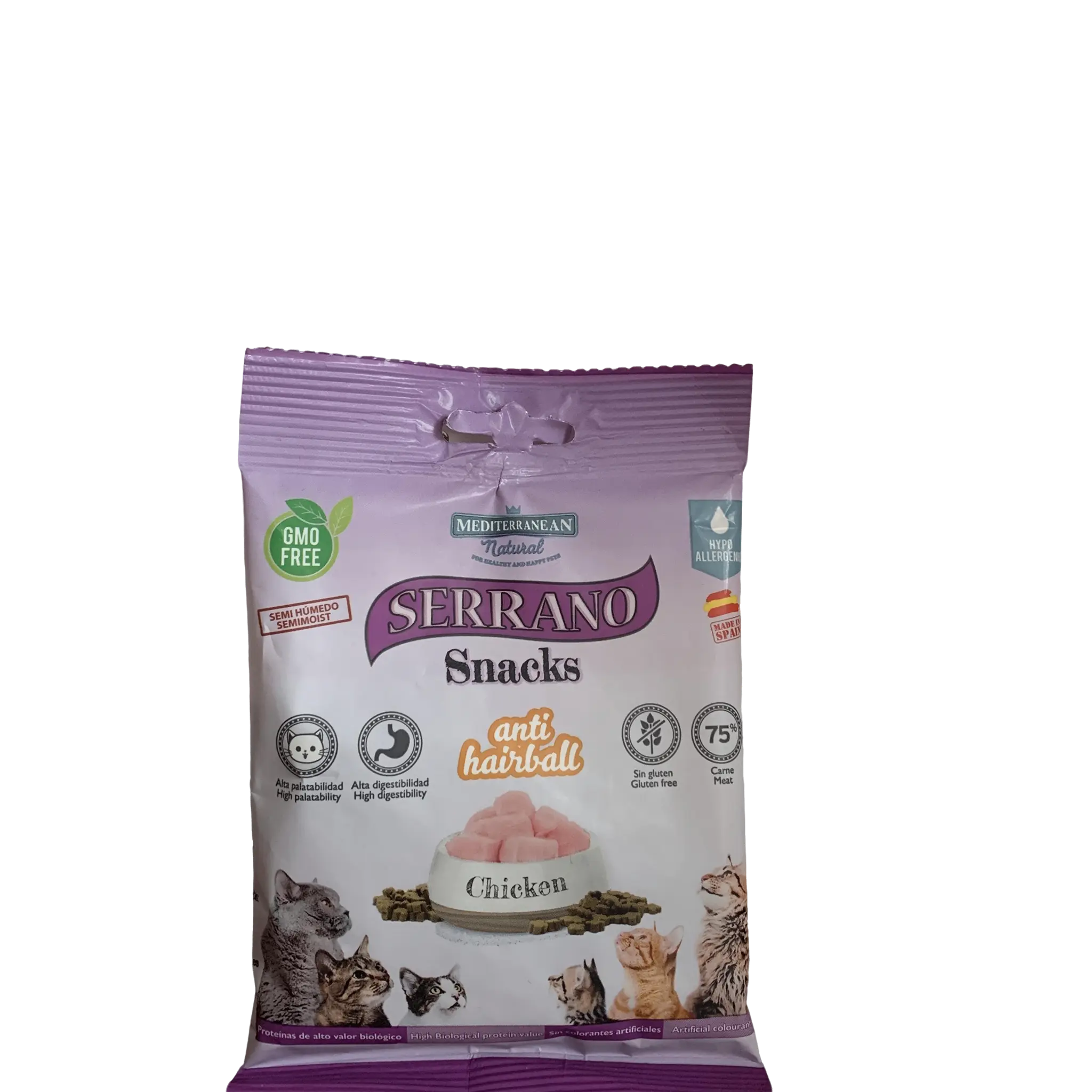 SERRANO Snack per Gatti 50g – Gusto Pollo o Salmone & Tonno
