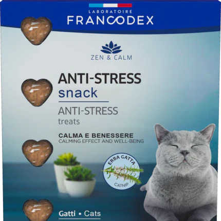 Snack Antistress per Gatti 18 g – Cuoricini Calmanti all’Erba Gatta
