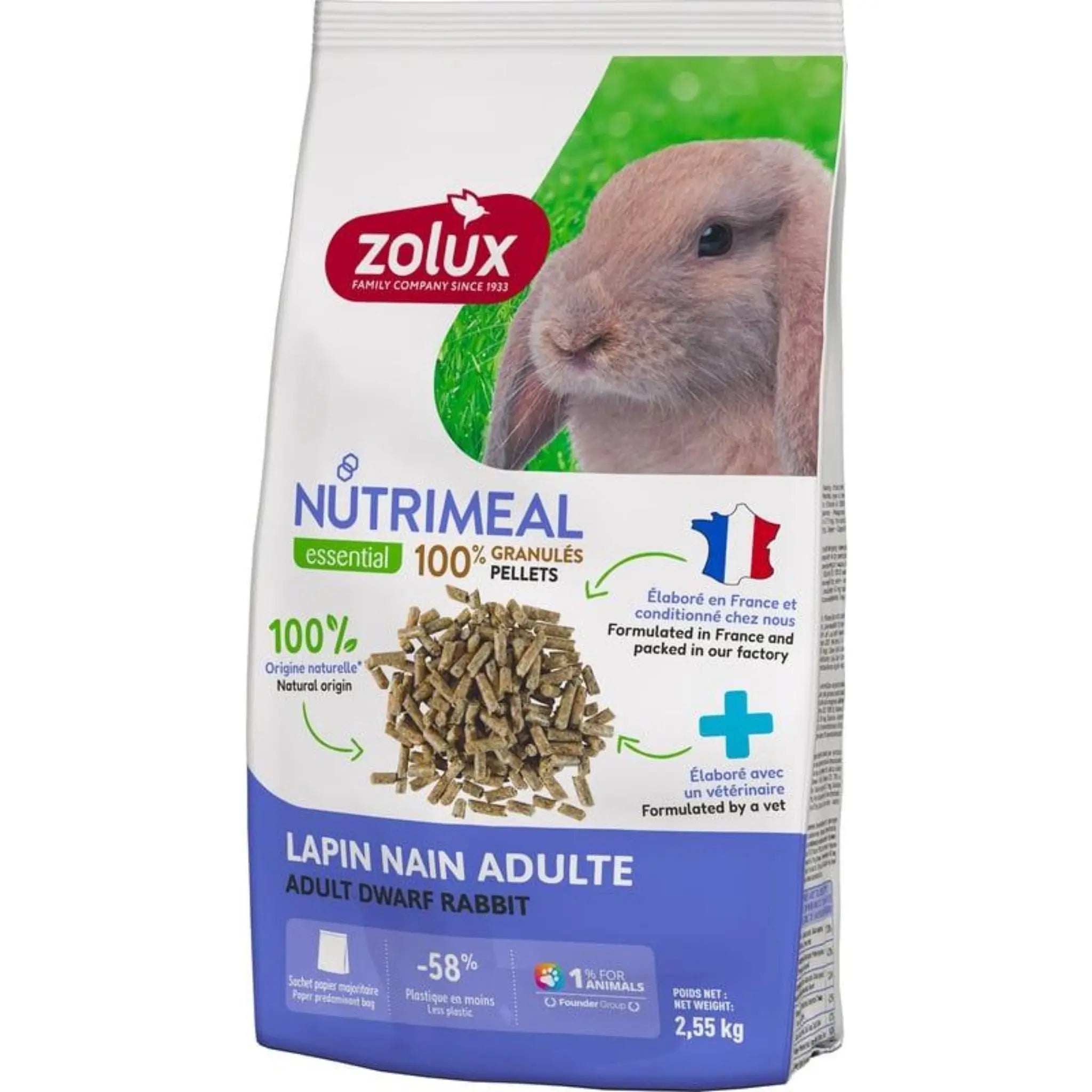 Zolux Nutrimeal Adult 2,55 kg – Alimento Naturale per Conigli Adulti